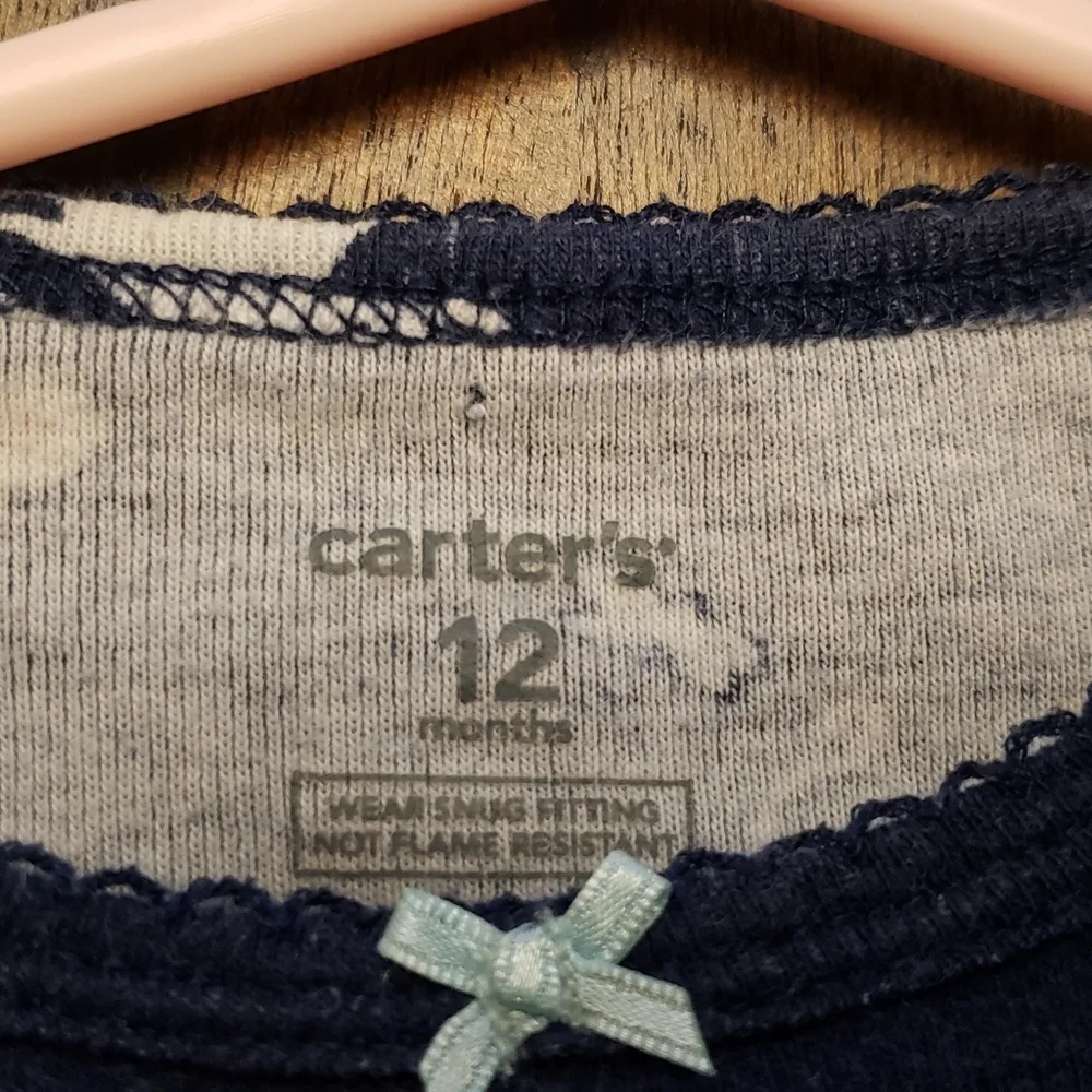 Carter's Kids/Infants 12 Month Navy Blue Pajamas Angelina Ballerina Patterns